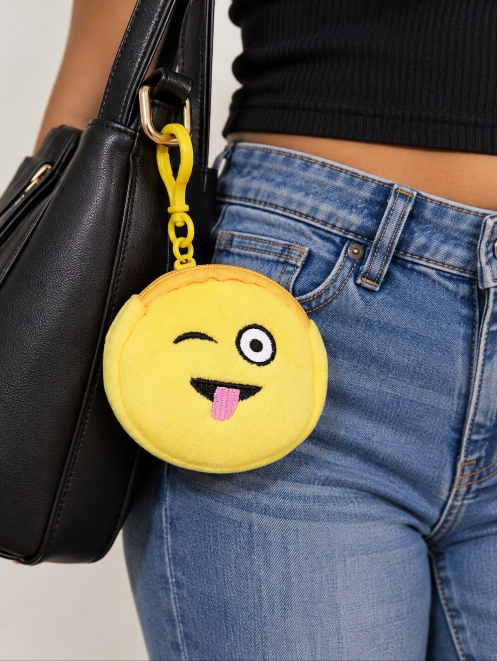 Plush emoji coin purse